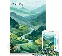 Rompecabezas de 1000 Piezas Serenas Terrazas de Arroz para Adolescentes Juguete de lógica para Jugar en Grupo Corte de precisión Regalo Original (38x26cm)