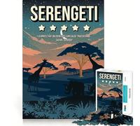 Rompecabezas de 1000 Piezas Serengeti Divertido Reseña Premium Juego de Corte Juguete para ejercitar la Mente Paz Tiempo de diversión Regalo de cumpleaños Divertido (38x52cm)