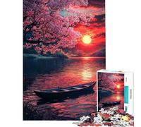 Rompecabezas de 1000 Piezas Serenidad al Atardecer para Adultos Juego práctico para Adultos Diversión con Corte de precisión en casa (Tamaño 50x75cm)