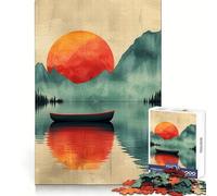 Rompecabezas de 1000 Piezas Serenidad en el Lago al Atardecer para Adultos Mejora la Memoria Alegría Familiar Diseño para armar Elige tu Deseo de Papá Noel 50x75cm
