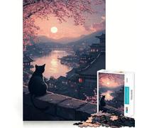 Rompecabezas de 1000 Piezas Serenidad en Flor de Cerezo Juego de ingenio y precisión para Jugar en un Momento de Paz Regalo Ideal para Navidad (50x75cm)
