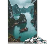 Rompecabezas de 1000 Piezas Serenity at Ha Long Bay para Adultos, de cartón Rectangular, difícil de superar para Mujeres y Hombres (75 x 50 cm)