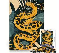 Rompecabezas de 1000 Piezas Serpiente Amarilla Entre Hojas para Adultos Ideal para ejercitar la Mente, Disfrutar de Momentos tranquilos y Relajarse Bordes Suaves Un Regalo entrañable (38x26cm)