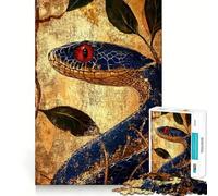 Rompecabezas de 1000 Piezas Serpiente Azul con Ojo Rojo Articulaciones precisas Diversión,Actividad Cerebral Inteligente,Entretenimiento Relajante Regalo Ideal para cumpleaños 38x52cm