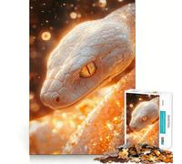 Rompecabezas de 1000 Piezas Serpiente Blanca en Primer Plano para Adolescentes Diversión tamaño Uniforme Piezas precisas Actividad Relajante para Grupos en Interiores (38x26cm)