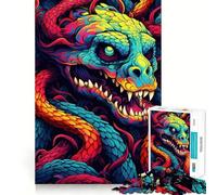 Rompecabezas de 1000 Piezas Serpiente del Caos Flawless Fit Arte Entrenamiento Mental Diversión Tiempo de Descanso Juego Regalo Navideño Tranquilo (50x75cm)