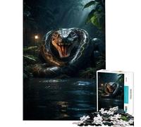 Rompecabezas de 1000 Piezas Serpiente Gigante Verde Esmeralda Juego Familiar desafío para la Inteligencia Cerebral Juguetes adictivos Gran Regalo para Juegos Regalo de cumpleaños (tamaño 38x26cm)
