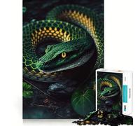 Rompecabezas de 1000 Piezas Serpiente Negra de Ajuste preciso,Juego Divertido y Estimulante,Momento Acogedor y Divertido,decoración navideña 50x75cm