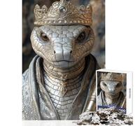 Rompecabezas de 1000 Piezas Serpiente Reptil Rey Juegos Divertidos Vacaciones en Casa Matar el Tiempo Decoración del Hogar Juguetes Mejorar el Amor Entre Parejas (50X75cm)