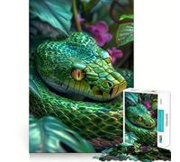 Rompecabezas de 1000 Piezas Serpiente Verde Tropical, Corte Premium, Juguete para ejercitar la Mente, Momento de Paz, diversión, Regalo de cumpleaños (38x52cm)