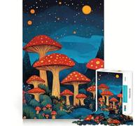 Rompecabezas de 1000 Piezas Setas del Bosque Nocturno para Adultos Juego Inteligente, Divertido y Relajante Diseño para armar Regalo Elegante (38x26cm)