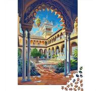 Rompecabezas De 1000 Piezas Seville's Royal Alcazar A Spanish Gem Rompecabezas para Adultos Juguete Decoración De Pared Regalo De Cumpleaños Cumpleaños Y Navidad 70x50cm/1000pcs