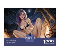 Rompecabezas De 1000 Piezas Sexy Woman in Black Bikini Rompecabezas Juguetes Antiestrés Decoración De Pared Cumpleaños Y Navidad 52x38cm/1000pcs