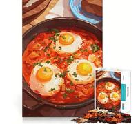 Rompecabezas de 1000 Piezas Shakshuka con Pan, Piezas de Corte Limpio, Juguete para desarrollar la Capacidad cognitiva, diversión para Momentos de Calma, decoración navideña (38x26cm)