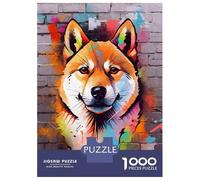 Rompecabezas De 1000 Piezas Shiba Inu Graffiti Rompecabezas para Adolescentes Juguetes Antiestrés Decoración Perfecta Cumpleaños 38x26cm/1000pcs