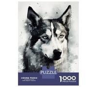 Rompecabezas De 1000 Piezas Siberian Husky Dog Charm Rompecabezas para Adultos Juego De Ingenio Decoración Perfecta Cumpleaños Y Navidad 70x50cm/1000pcs