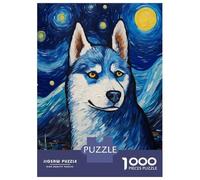 Rompecabezas De 1000 Piezas Siberian Husky Van Gogh Rompecabezas para Adultos, Juguete, Decoración De Pared, Regalos Divertidos Y Humorísticos De Navidad Y Cumpleaños 70x50cm/1000pcs