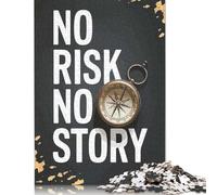 Rompecabezas de 1000 Piezas Sin Riesgo Sin Historia Póster brújula Rompecabezas Cuadrados para Adultos y Rompecabezas de Madera Decoración para el hogar Rompecabezas de 1000 Piezas (75x50cm)