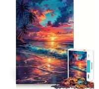 Rompecabezas de 1000 Piezas Sinfonía del Atardecer Tropical, Corte Impecable, Juego de lógica Divertido, Juguete para Jugar Gratis, Actividad de cumpleaños (50x75cm)