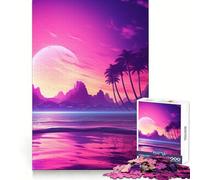 Rompecabezas de 1000 Piezas Sinfonía Synthwave del Atardecer para Adultos Juguete Mental Relajante y Divertido Corte Premium Regalo de cumpleaños 38x52cm
