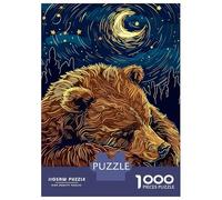 Rompecabezas De 1000 Piezas Sleeping Bear Under Starry Night Rompecabezas para Adultos Juego De Ingenio Análisis Y Lógica Cumpleaños 52x38cm/1000pcs