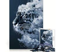 Rompecabezas de 1000 Piezas Smoky Tiger Beast para Adolescentes Juguete para ejercitar la Mente Diseño Relajante Regalo Ideal para armar (38x26cm)