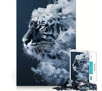 Rompecabezas de 1000 Piezas Smoky Tiger Beast para Adolescentes Juguete para ejercitar la Mente Diseño Relajante Regalo Ideal para armar (38x26cm)