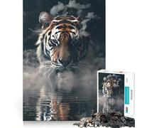 Rompecabezas de 1000 Piezas Smoky Tiger Beast para Adolescentes Juguete para ejercitar la Mente Juego de Mesa en Grupo Arte y ensamblaje Regalo clásico (50x75cm)