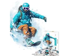 Rompecabezas de 1000 Piezas Snowboarder en acción Desafío de Inteligencia Cerebral Juguetes adictivos Juego Imposible Alivia el estrés Ideas de Regalos (Tamaño 38x26cm)