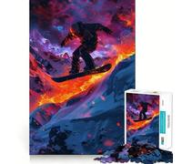 Rompecabezas de 1000 Piezas Snowboarder en la montaña para Adolescentes Juguete de lógica Mental Diseño Tranquilo y Firme Artículo de Santa Claus (50x75cm)