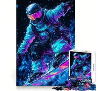 Rompecabezas de 1000 Piezas Snowboarder in Neon Lights para Adolescentes Refuerza la Memoria y el vínculo Familiar Regalo Original y práctico (38x52cm)