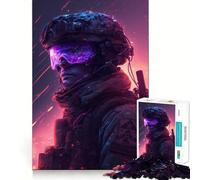 Rompecabezas de 1000 Piezas Soldado Cyberpunk para Adolescentes Juguete de lógica Fuerte para Relajarse y con Bordes definidos Regalo Sorpresa de cumpleaños 38x52cm