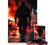 Rompecabezas de 1000 Piezas Soldado en Zona de Guerra para Adolescentes Juguete de lógica Fina, Divertido y Relajante Decoración de Pared con Bordes limpios (38x52cm)