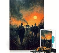 Rompecabezas de 1000 Piezas Soldados marchando a la Batalla para Adolescentes Refuerza la Memoria y el vínculo Familiar Bordes precisos Regalo Original (50x75cm)