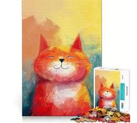 Rompecabezas de 1000 Piezas Sonrisa Felina Soleada para Adolescentes Mejora la Memoria Juego Relajante Bordes limpios Artículo de Santa Claus 38x52cm