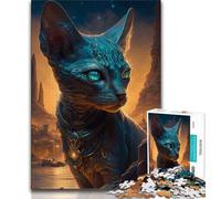 Rompecabezas de 1000 Piezas Sphynx Cat Myth Ideal para Adultos y Familiares a Partir de 14 años (38x26cm)