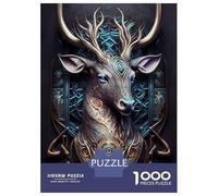Rompecabezas De 1000 Piezas Spiritual Cosmic Deer Rompecabezas para Adultos Juego De Ingenio Difícil Difícil Único Cumpleaños Y Regalos 52x38cm/1000pcs