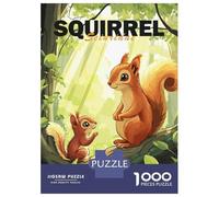 Rompecabezas De 1000 Piezas Squirrel Family in Forest Rompecabezas para Adultos Juego Familiar Decoración Perfecta Cumpleaños Y Navidad 70x50cm/1000pcs
