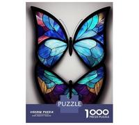 Rompecabezas De 1000 Piezas Stained Glass Butterflies Rompecabezas para Adultos Juego De Ingenio Difícil Difícil Único Cumpleaños Y Regalos 38x26cm/1000pcs