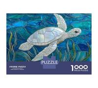 Rompecabezas De 1000 Piezas Stained Glass Sea Turtle Rompecabezas para Adolescentes Juguetes Antiestrés Decoración Perfecta Regalos De Cumpleaños Y Únicos 52x38cm/1000pcs