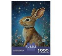 Rompecabezas De 1000 Piezas Starry Night Bunny Rompecabezas para Adultos Juego De Ingenio Análisis Y Lógica Cumpleaños 70x50cm/1000pcs