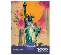 Rompecabezas De 1000 Piezas Statue of Liberty Vintage Rompecabezas para Adultos Juego De Ingenio Análisis Y Lógica Interacción Entre Padres E Hijos 70x50cm/1000pcs