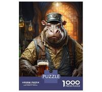 Rompecabezas De 1000 Piezas Steampunk Craft Beer Hippo Rompecabezas para Adultos Juego De Ingenio Análisis Y Lógica Cumpleaños 38x26cm/1000pcs