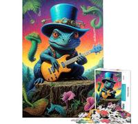 Rompecabezas de 1000 Piezas Steampunk Dino Guitarrista Actividades Divertidas en Casa Desafío Difícil Juguetes Antiestrés para Mayores de 14 Años (38x52cm)