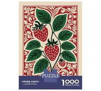Rompecabezas De 1000 Piezas - Strawberry Plant Illustration with Decorative Border Rompecabezas Para Adultos Juegos Familiares Carrera De Velocidad Manual Oferta Como Regalos Para Toda La Familia 70x5