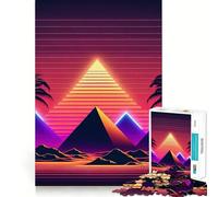 Rompecabezas de 1000 Piezas Sueños de neón del faraón para Adolescentes Juguete para desarrollar la lógica Pasatiempo Tranquilo Bordes Lisos (38x26cm)