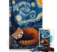 Rompecabezas de 1000 Piezas Sueños de Panda Rojo Noche Estrellada para Adultos Juguete para ejercitar la Mente y Fortalecer los Lazos Familiares Corte de precisión Regalo Creativo (50x75cm)