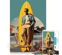 Rompecabezas de 1000 Piezas Sueños de Surf posmodernos para Adolescentes Juguete de lógica con Forma de Tren para aliviar el estrés Corte Suave Regalo Memorable (38x52cm)