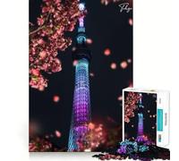 Rompecabezas de 1000 Piezas Sumida Tokyo Metropolis Juego de Bordes Juego cognitivo Juego Lento Juego Divertido Exhibición de Arte navideña (50x75cm)