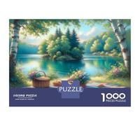 Rompecabezas De 1000 Piezas Summer Picnic by The Lake Rompecabezas para Adultos Juguetes Antiestrés Decoración Perfecta Cumpleaños Y Navidad 38x26cm/1000pcs